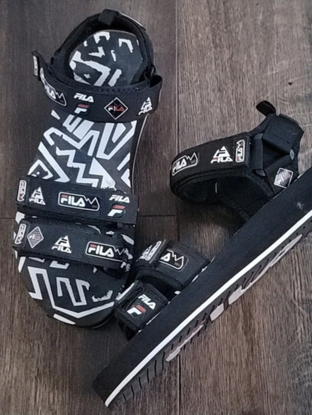 Men's Fila Drifter DNS 90s Black Canvas Sport Sandals